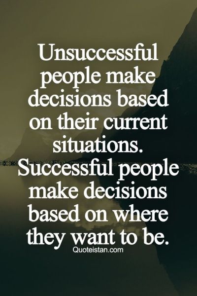 Decisions by successful people